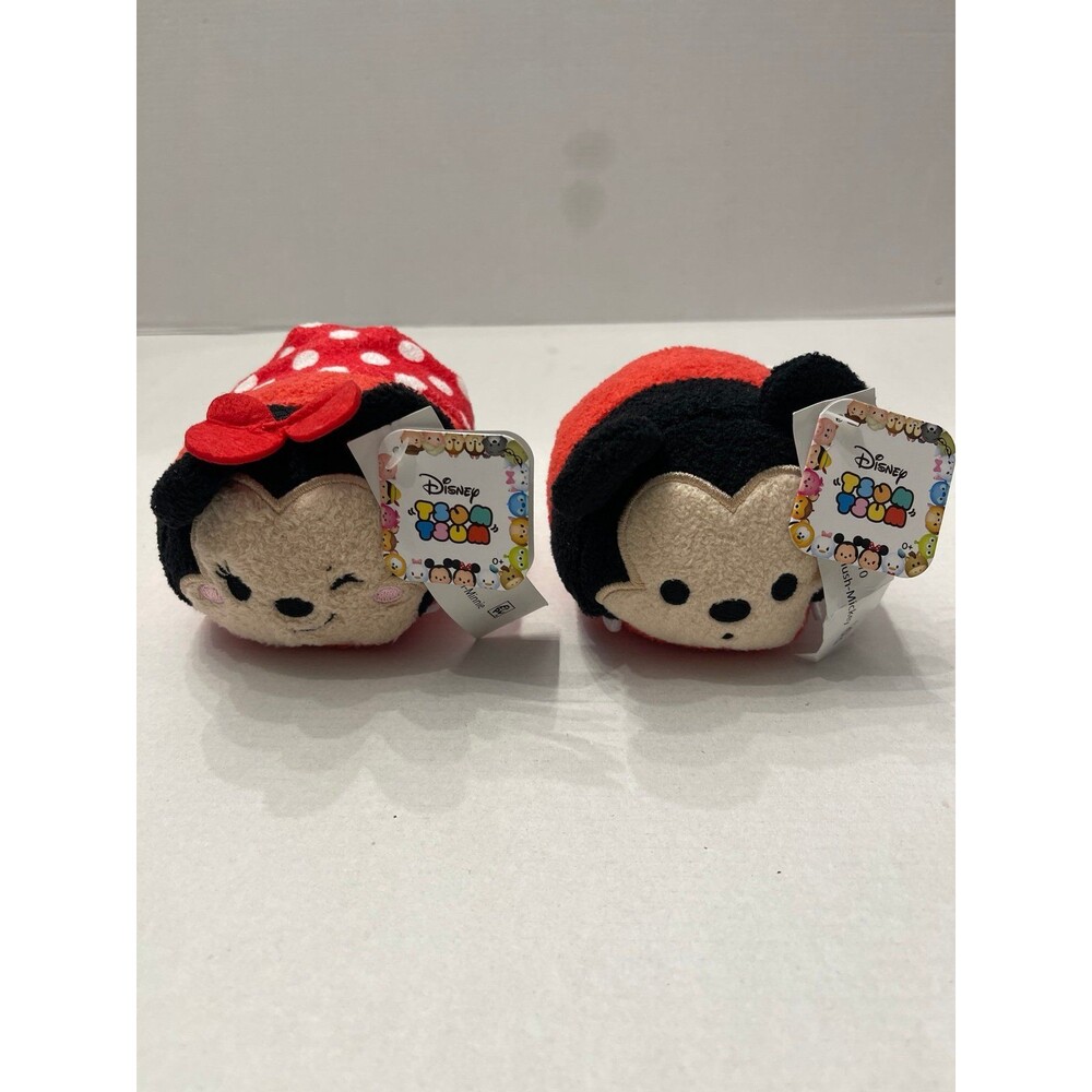 Disney Minnie & Mickey Mouse Tsum Tsum Petite Plush Figures New With Tags